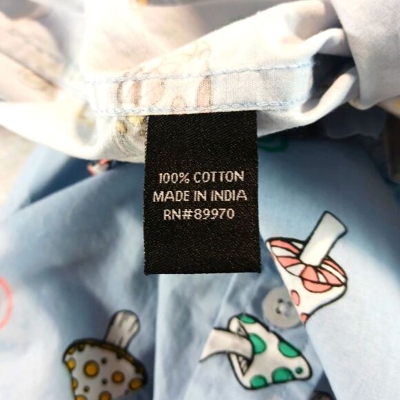 Eighty Eight Men's Short-Sleeve Button-Down Shirt Colorful Mushroom Print Large - Picture 5 of 11